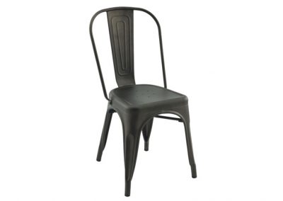 CHAISE INDUSTRIELLE BAR NOIRE