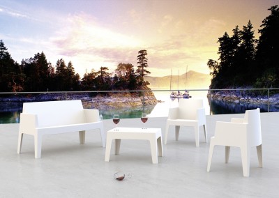 Mobilier terrasse lounge blanc