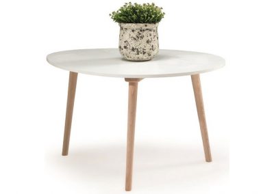 TABLE BASSE RONDE BLANCHE