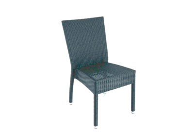 Chaise de jardin bistrot blanche et bleue en rotin Biarritz - 8459